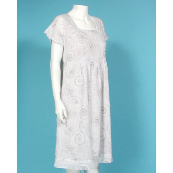 GUDRUN SJODEN Gray Swirl Cotton Short Sleeve Shift Dress sz Small /463 - Picture 4 of 6